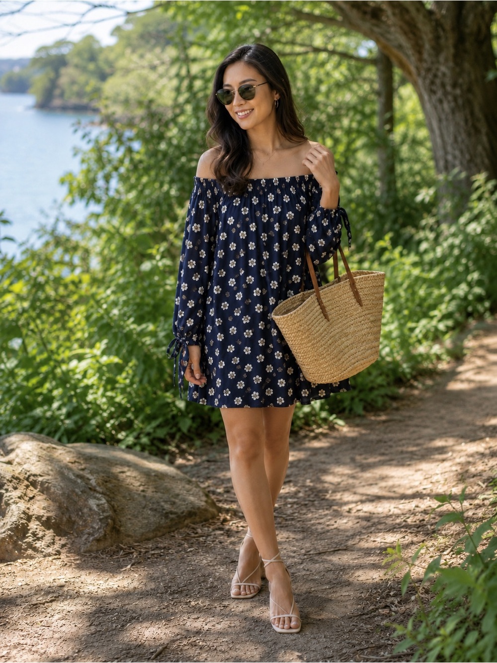 Blu Pepper Off-Shoulder Floral Dress